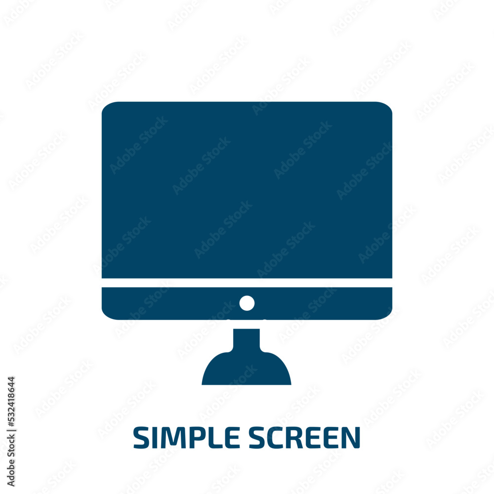 Poster simple screen icon from technology collection. filled simple screen, screen, computer glyph icons is