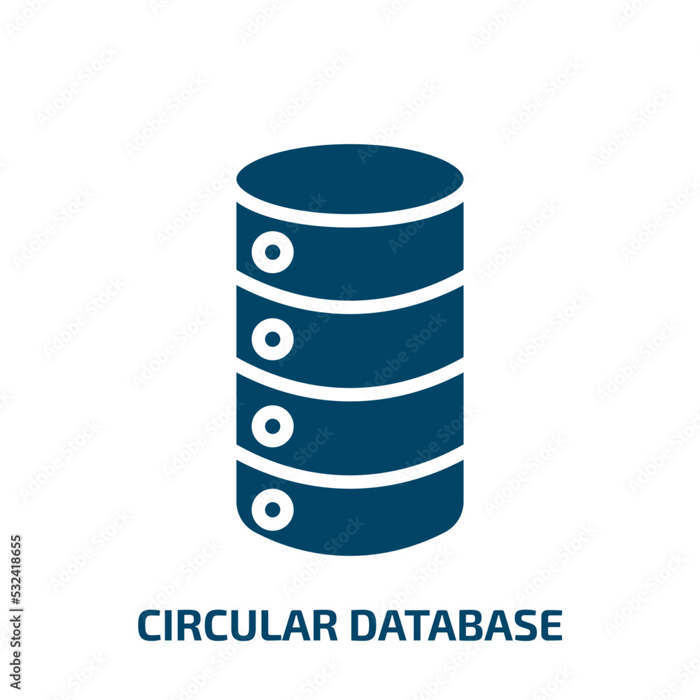 Poster circular database icon from technology collection. filled circular database, database, circular glyp