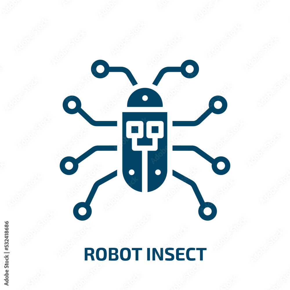 Poster robot insect icon from technology collection. filled robot insect, robot, machine glyph icons isolat