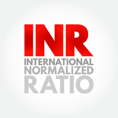 INR International Normalized Ratio - measures the time for the blood to clot, acronym text concept background