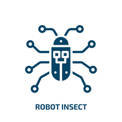 robot insect icon from technology collection. Filled robot insect, robot, machine glyph icons isolated on white background. Black vector robot insect sign, symbol for web design and mobile apps