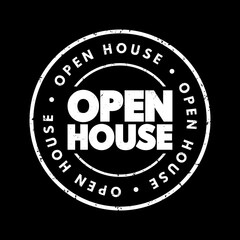 Open House text stamp, concept background