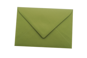 Green paper envelope  isolated on transparency photo png file 
