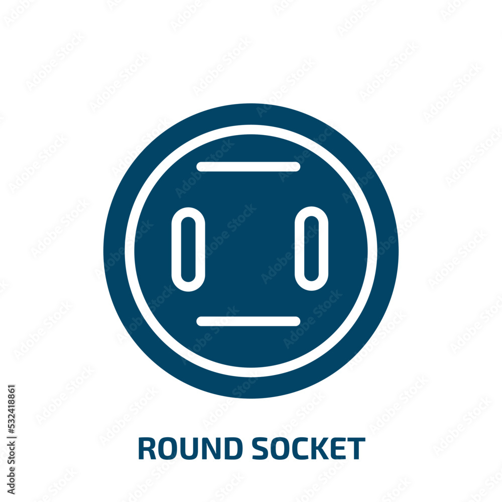 Poster round socket icon from technology collection. filled round socket, round, socket glyph icons isolate