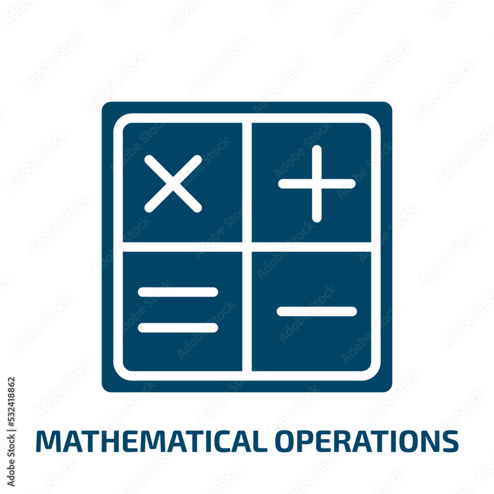 Poster mathematical operations icon from technology collection. filled mathematical operations, calculation