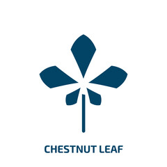 chestnut leaf icon from nature collection. Filled chestnut leaf, chestnut, leaf glyph icons isolated on white background. Black vector chestnut leaf sign, symbol for web design and mobile apps