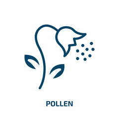pollen icon from nature collection. Filled pollen, medicine, virus glyph icons isolated on white background. Black vector pollen sign, symbol for web design and mobile apps