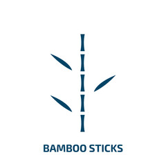 bamboo sticks icon from nature collection. Filled bamboo sticks, bamboo, beauty glyph icons isolated on white background. Black vector bamboo sticks sign, symbol for web design and mobile apps