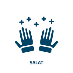 salat icon from people collection. Filled salat, muslim, islam glyph icons isolated on white background. Black vector salat sign, symbol for web design and mobile apps