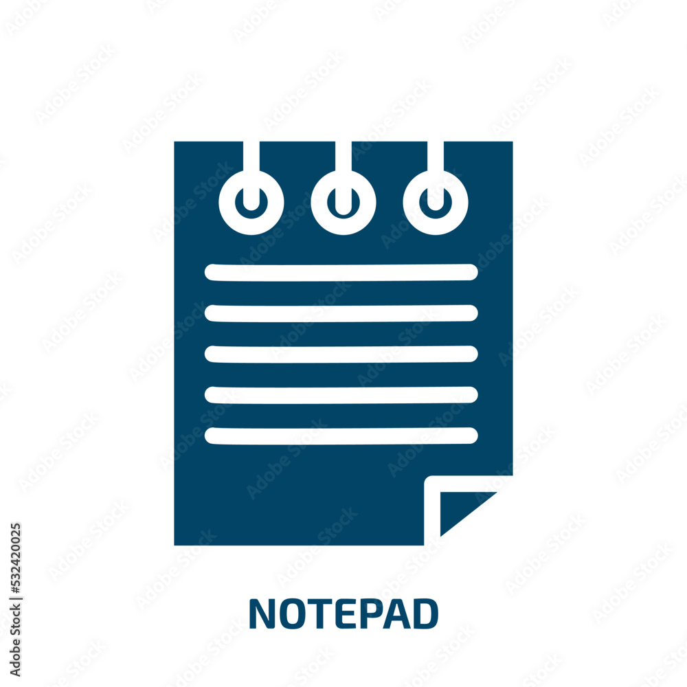 Poster notepad icon from medical collection. filled notepad, document, office glyph icons isolated on white