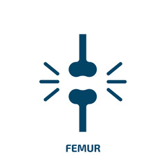 femur icon from medical collection. Filled femur, medical, joint glyph icons isolated on white background. Black vector femur sign, symbol for web design and mobile apps