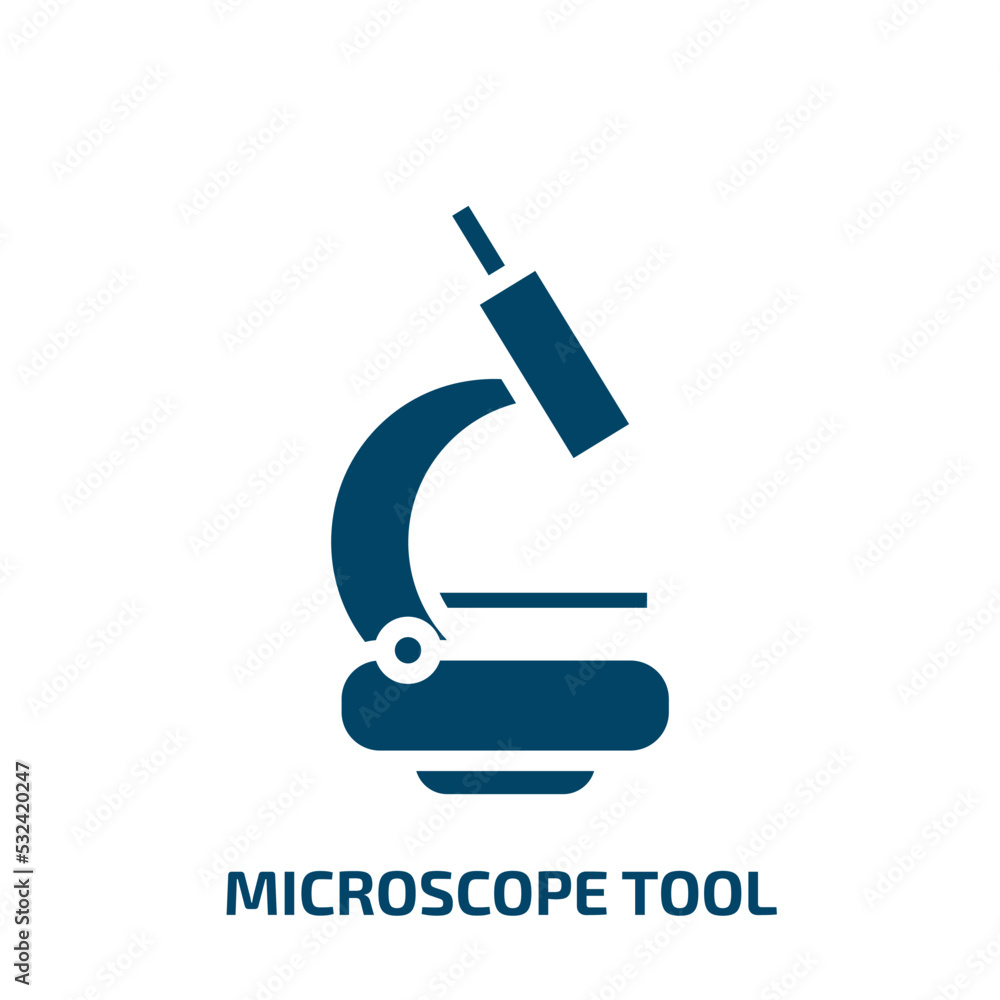 Poster microscope tool icon from medical collection. filled microscope tool, test, microscope glyph icons i