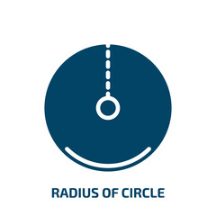 Fototapeta na wymiar radius of circle icon from shapes collection. Filled radius of circle, radius, circle glyph icons isolated on white background. Black vector radius of circle sign, symbol for web design and mobile