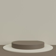 Minimal cylinder podium pedestal product display and presentation with pastel background 3d rendering