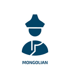 Obraz premium mongolian icon from shapes collection. Filled mongolian, emblem, flag glyph icons isolated on white background. Black vector mongolian sign, symbol for web design and mobile apps