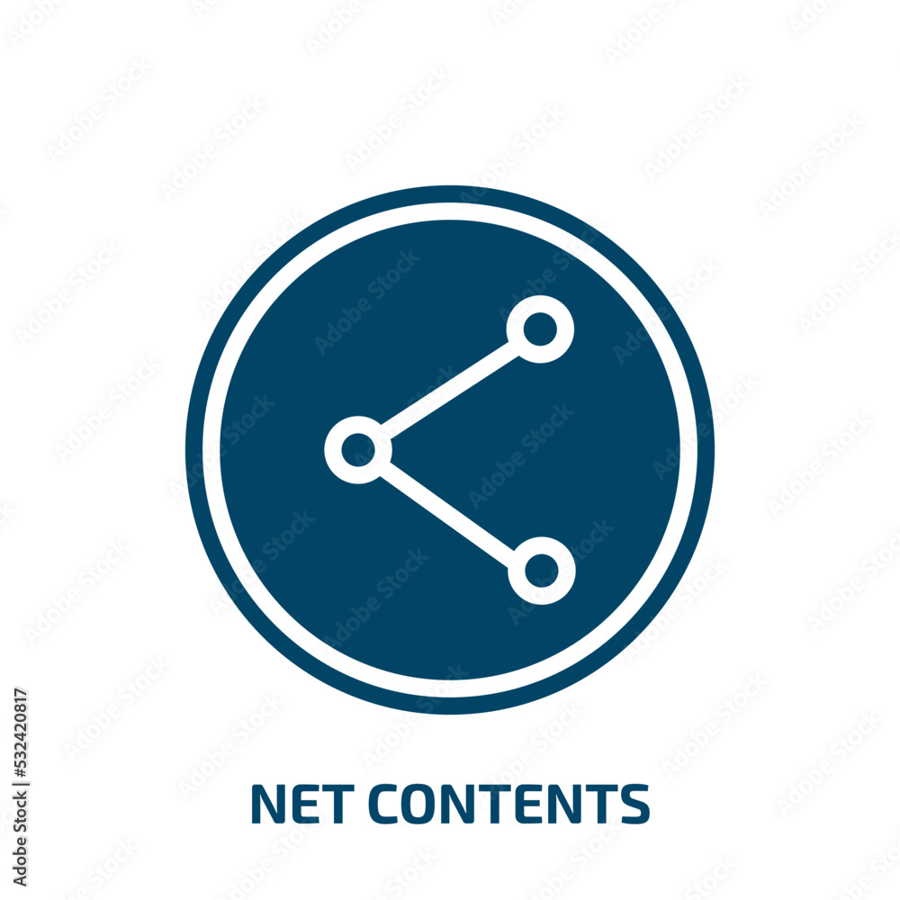 Poster net contents icon from shapes collection. filled net contents, network, content glyph icons isolated