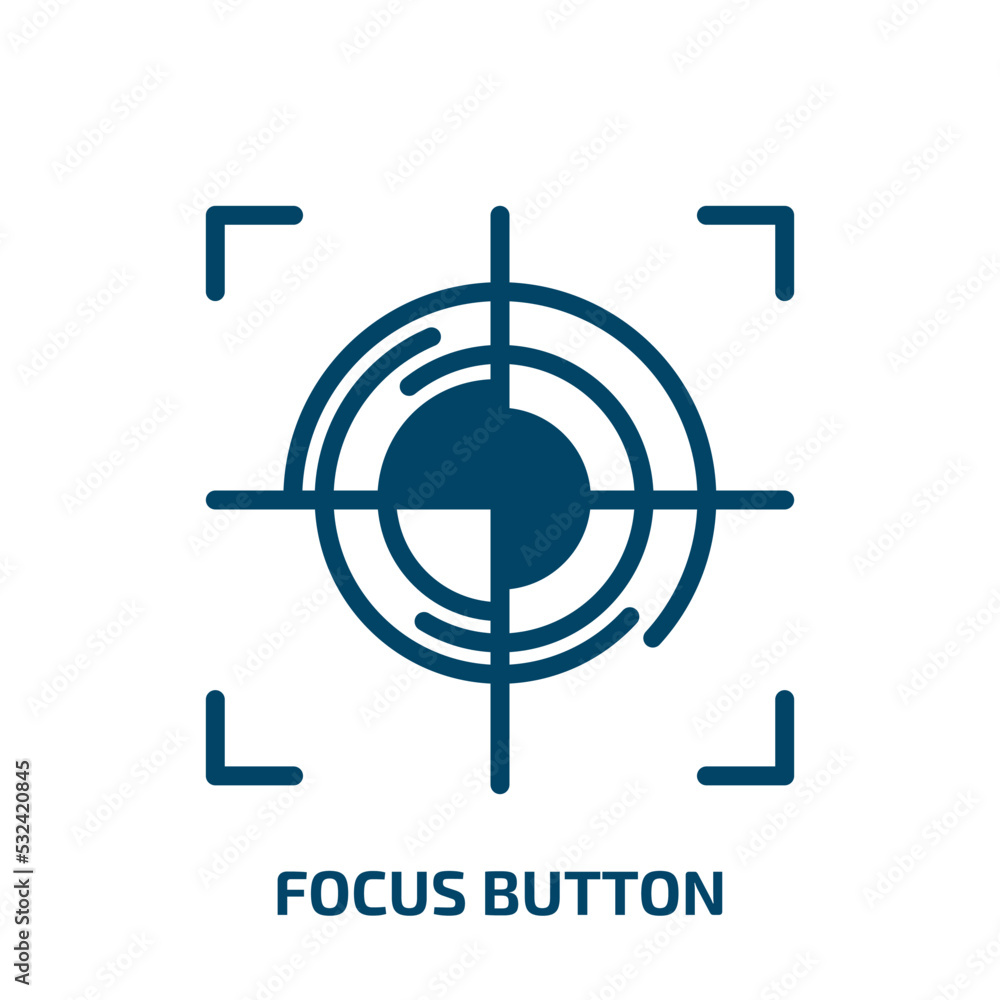 Aufkleber focus button icon from shapes collection. filled focus button, focus, button glyph icons isolated on