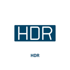 hdr icon from shapes collection. Filled hdr, photo, camera glyph icons isolated on white background. Black vector hdr sign, symbol for web design and mobile apps
