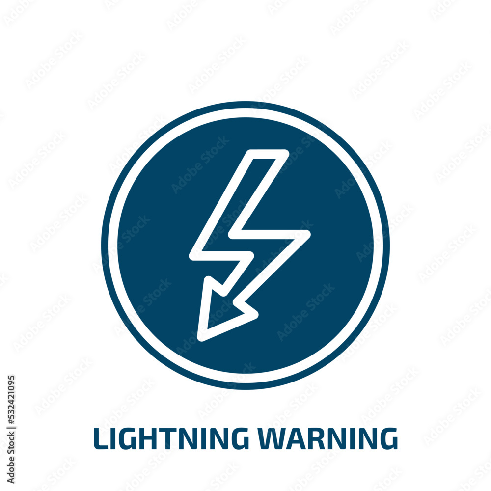 Poster lightning warning icon from signs collection. filled lightning warning, thunder, danger glyph icons 