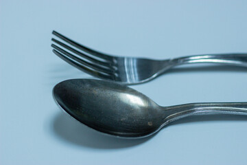 spoon and fork made of aluminum