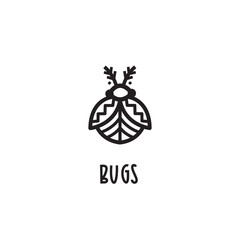 Decorative bug black lines logo