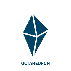 Obraz premium octahedron icon from geometry collection. Filled octahedron, geometric, figure glyph icons isolated on white background. Black vector octahedron sign, symbol for web design and mobile apps