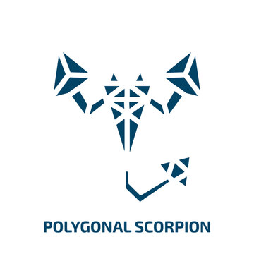 polygonal scorpion icon from geometry collection. Filled polygonal scorpion, scorpion, scorpio glyph icons isolated on white background. Black vector polygonal scorpion sign, symbol for web design and
