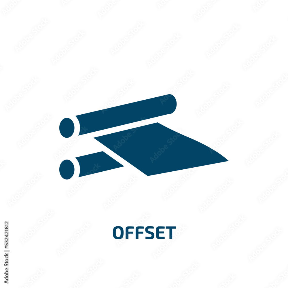 Aufkleber offset icon from geometry collection. filled offset, print, paper glyph icons isolated on white back