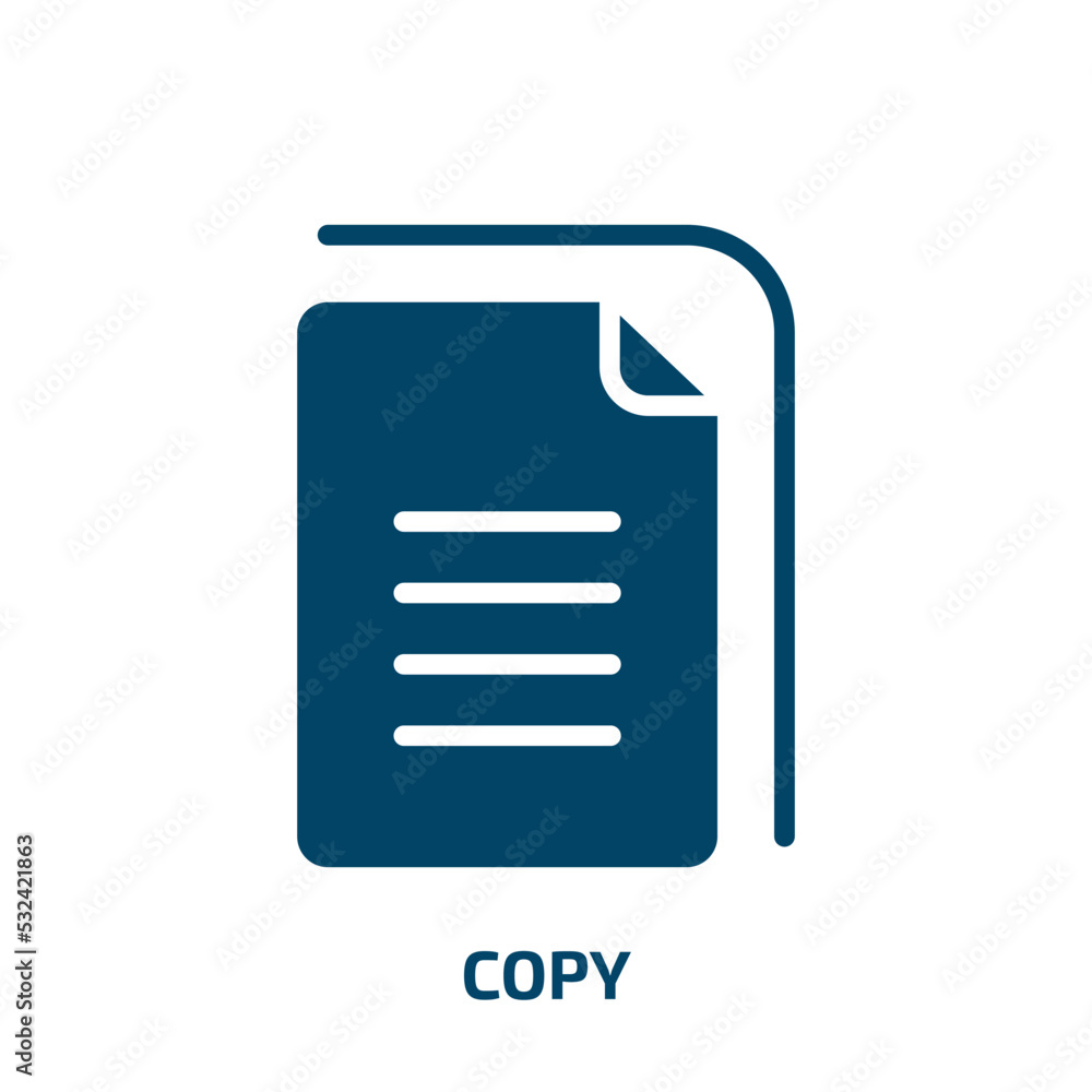 Poster copy icon from geometry collection. filled copy, document, page glyph icons isolated on white backgr
