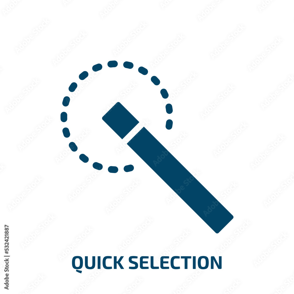 Poster quick selection icon from geometry collection. filled quick selection, select, mark glyph icons isol