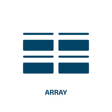 array icon from geometry collection. Filled array, texture, science glyph icons isolated on white background. Black vector array sign, symbol for web design and mobile apps