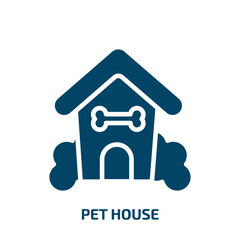pet house icon from furniture & household collection. Filled pet house, pet, house glyph icons isolated on white background. Black vector pet house sign, symbol for web design and mobile apps
