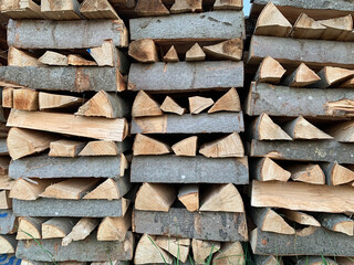 Background texture from stacked firewood
