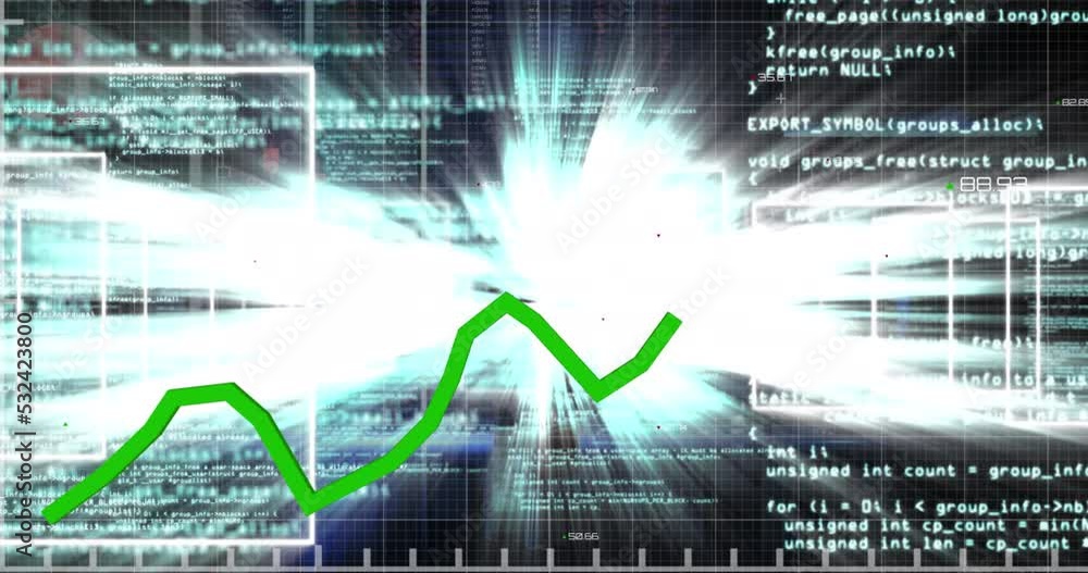 Poster animation of data processing over lights