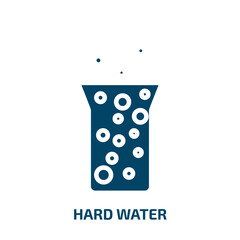 hard water icon from cleaning collection. Filled hard water, water, hard glyph icons isolated on white background. Black vector hard water sign, symbol for web design and mobile apps