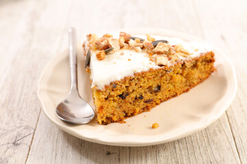 pumpkin coffee cake sliced and icing