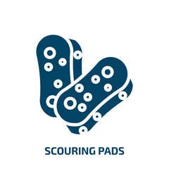 scouring pads icon from cleaning collection. Filled scouring pads, sponge, domestic glyph icons isolated on white background. Black vector scouring pads sign, symbol for web design and mobile apps
