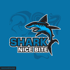 great shark logo, silhouette of king of the ocean swimming vector illustrations