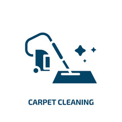 carpet cleaning icon from cleaning collection. Filled carpet cleaning, housework, wash glyph icons isolated on white background. Black vector carpet cleaning sign, symbol for web design and mobile