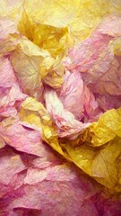 Naklejka na ściany i meble Yellow pink background with the texture of crumpled paper