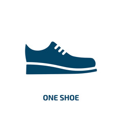 one shoe icon from fashion collection. Filled one shoe, style, shoe glyph icons isolated on white background. Black vector one shoe sign, symbol for web design and mobile apps