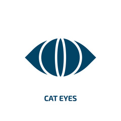 cat eyes icon from fashion collection. Filled cat eyes, funny, kitten glyph icons isolated on white background. Black vector cat eyes sign, symbol for web design and mobile apps