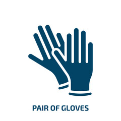 pair of gloves icon from fashion collection. Filled pair of gloves, glove, hand glyph icons isolated on white background. Black vector pair of gloves sign, symbol for web design and mobile apps