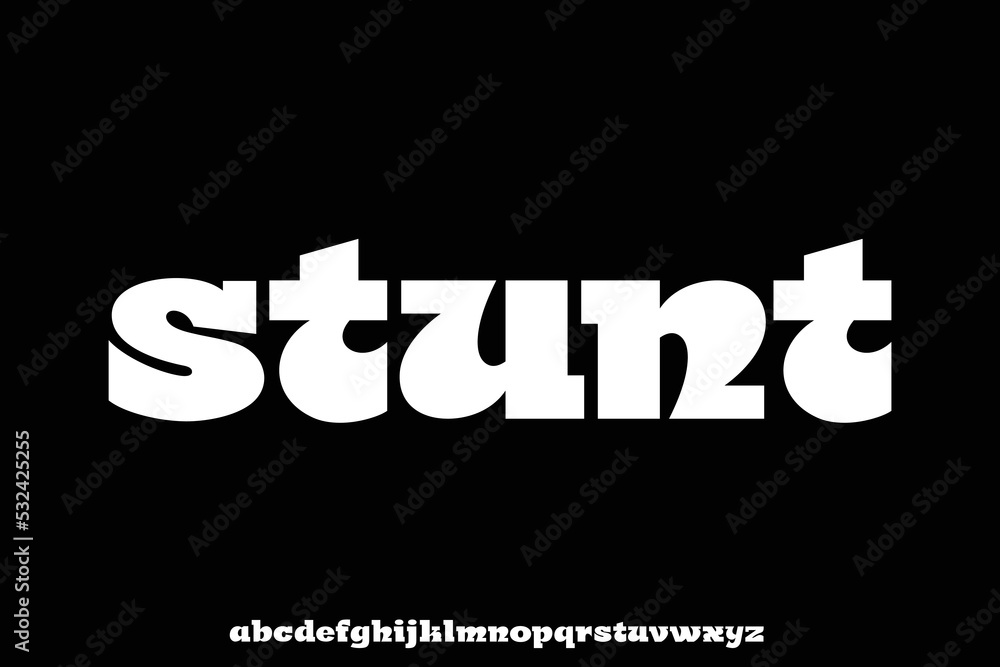 Poster unique and cute slab display font vector
