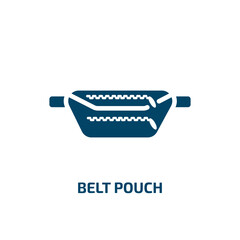 belt pouch icon from fashion collection. Filled belt pouch, belt, pouch glyph icons isolated on white background. Black vector belt pouch sign, symbol for web design and mobile apps