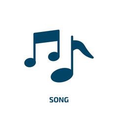 song icon from literature collection. Filled song, music, sound glyph icons isolated on white background. Black vector song sign, symbol for web design and mobile apps