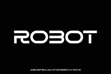 Obraz premium Modern technology display font vector