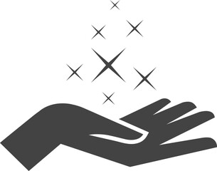 Hand sparkling symbol. Clean icon. Hygiene sign