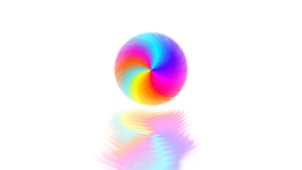 Color Wheel with Water Reflection. PNG image with alpha channel 7680x4320 resolution.
