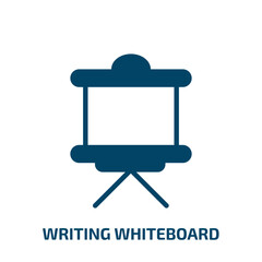 writing whiteboard icon from education collection. Filled writing whiteboard, office, pen glyph icons isolated on white background. Black vector writing whiteboard sign, symbol for web design and